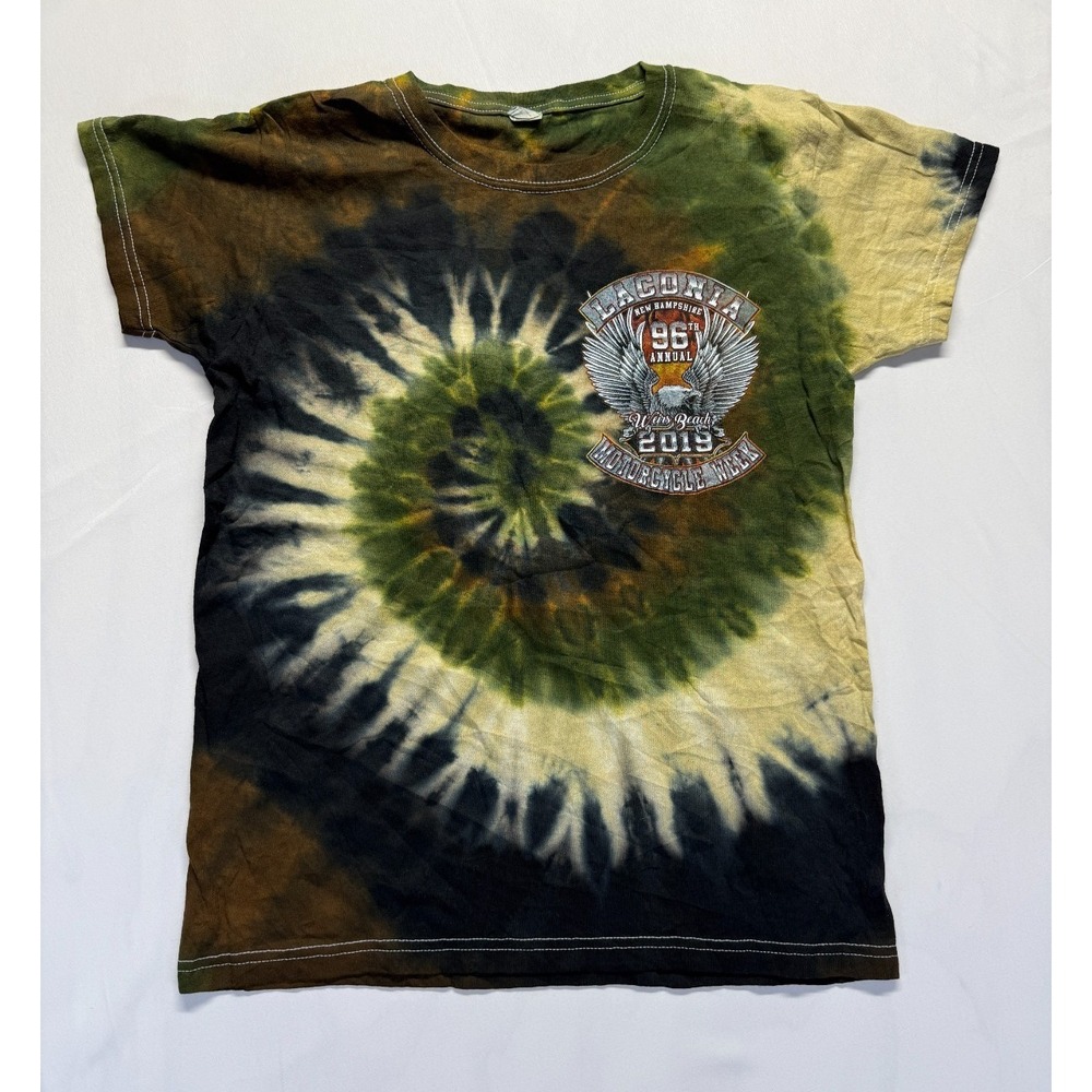 Anvil T Shirt Men Small Multi Tie Dye Laconia Motorcycle 96th Annual Weirs Beach